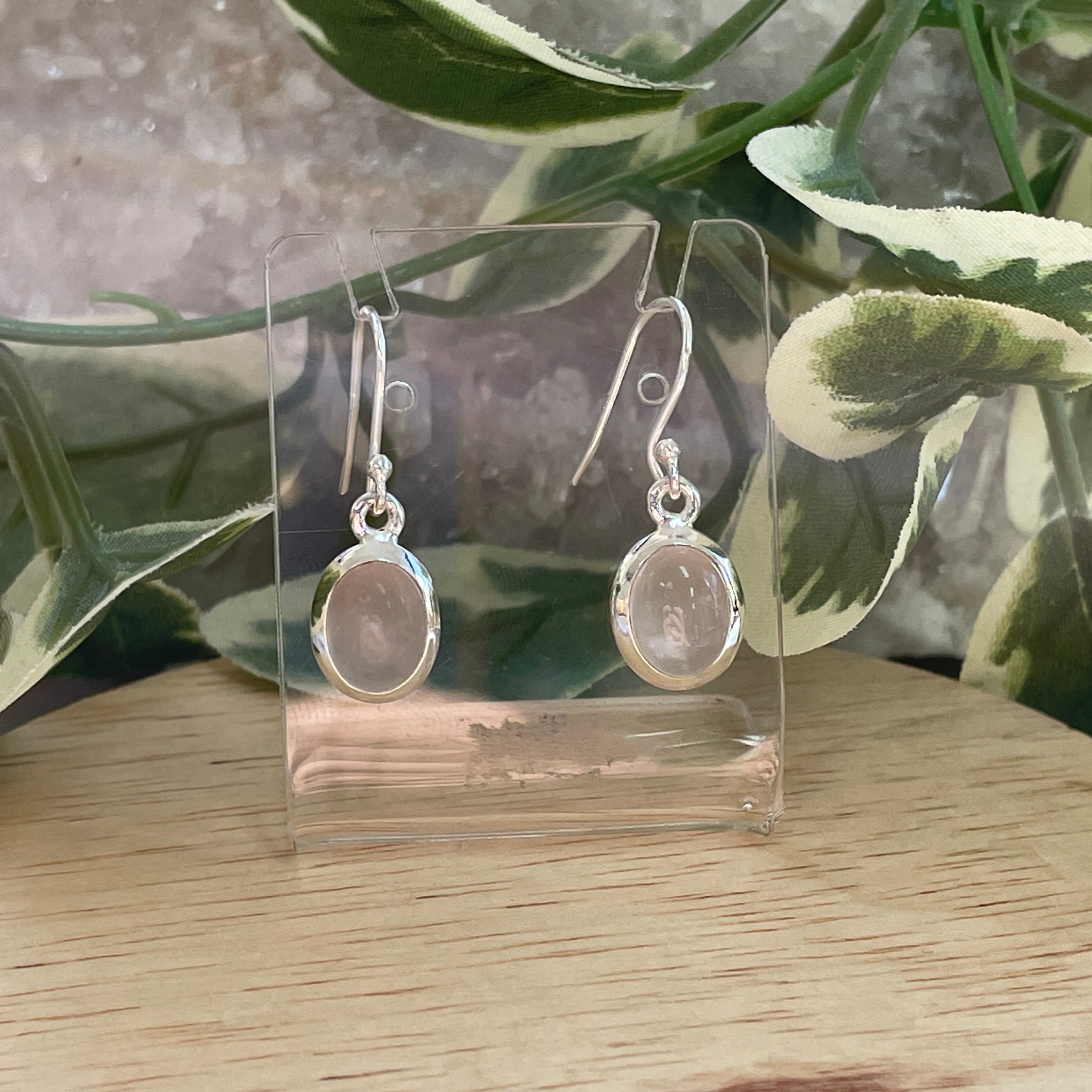 Sterling Silver Earrings - Rose Quartz - 02