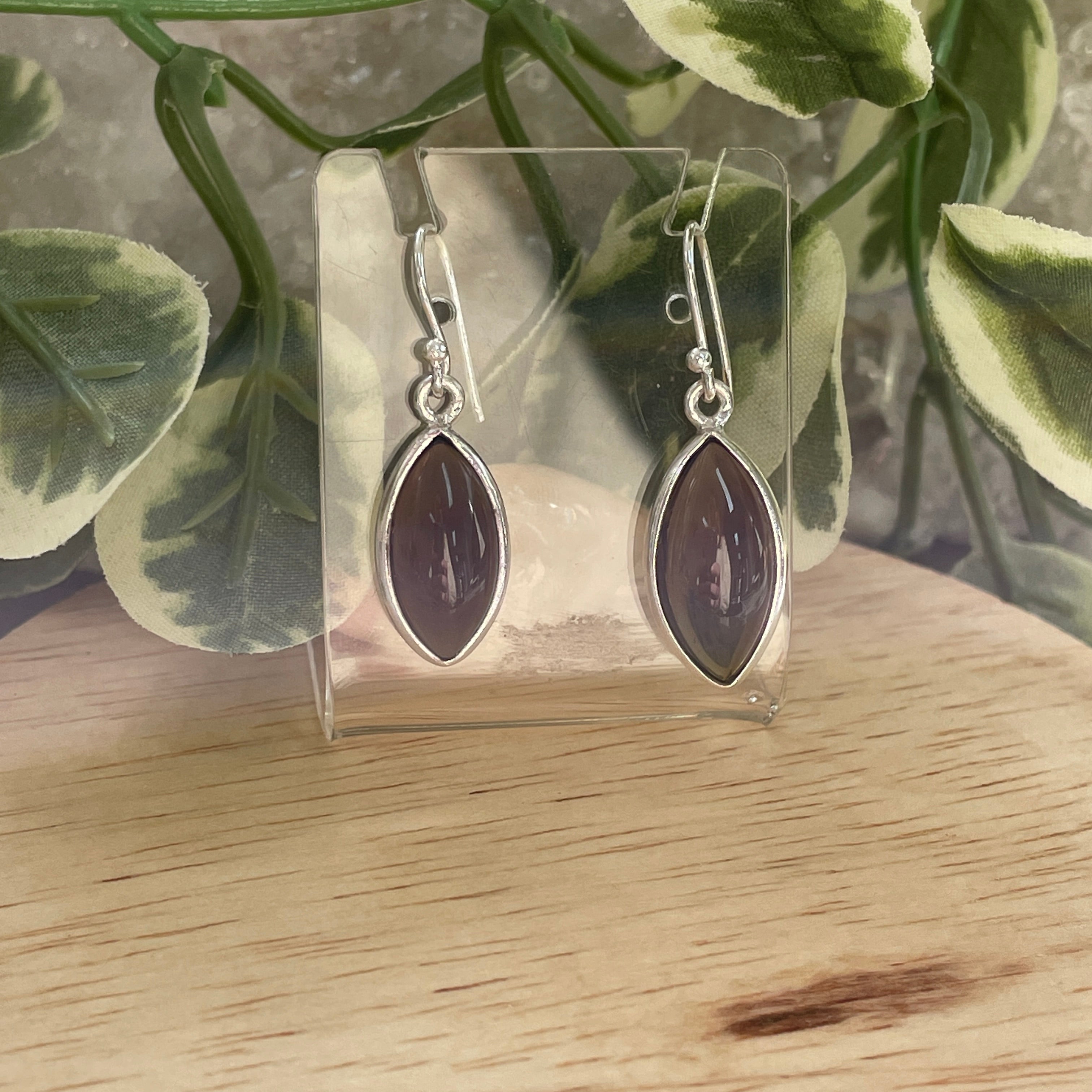 Sterling Silver Earrings - Smokey Quartz - 06