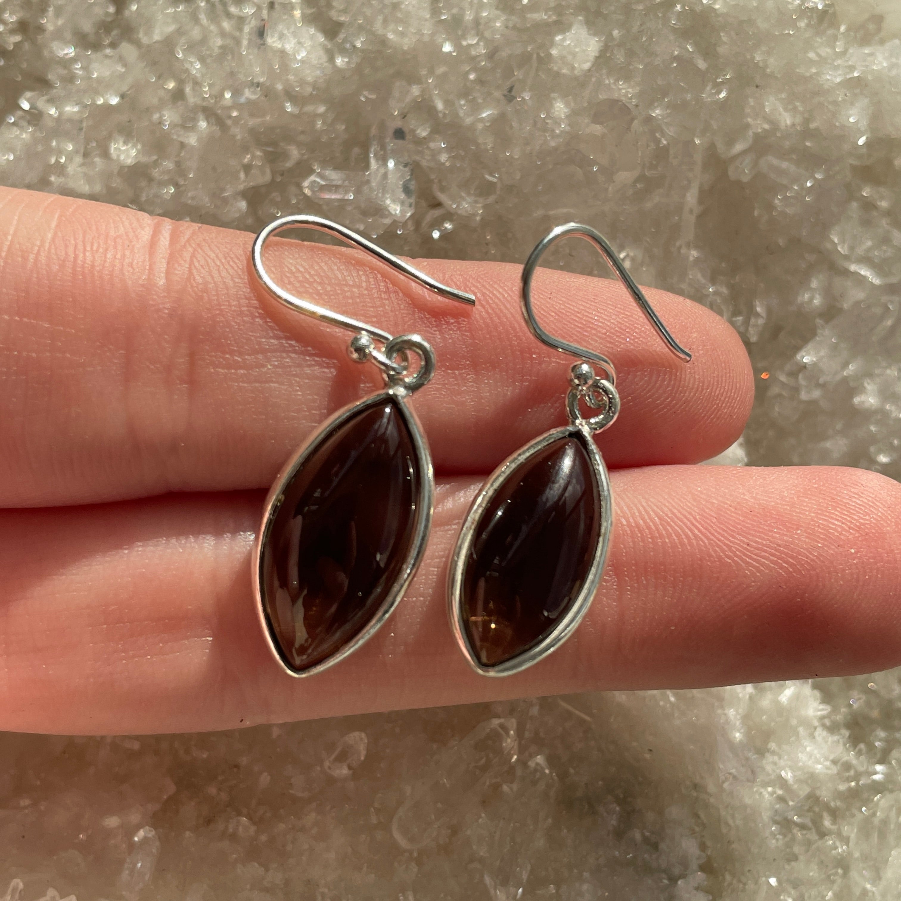 Sterling Silver Earrings - Smokey Quartz - 06