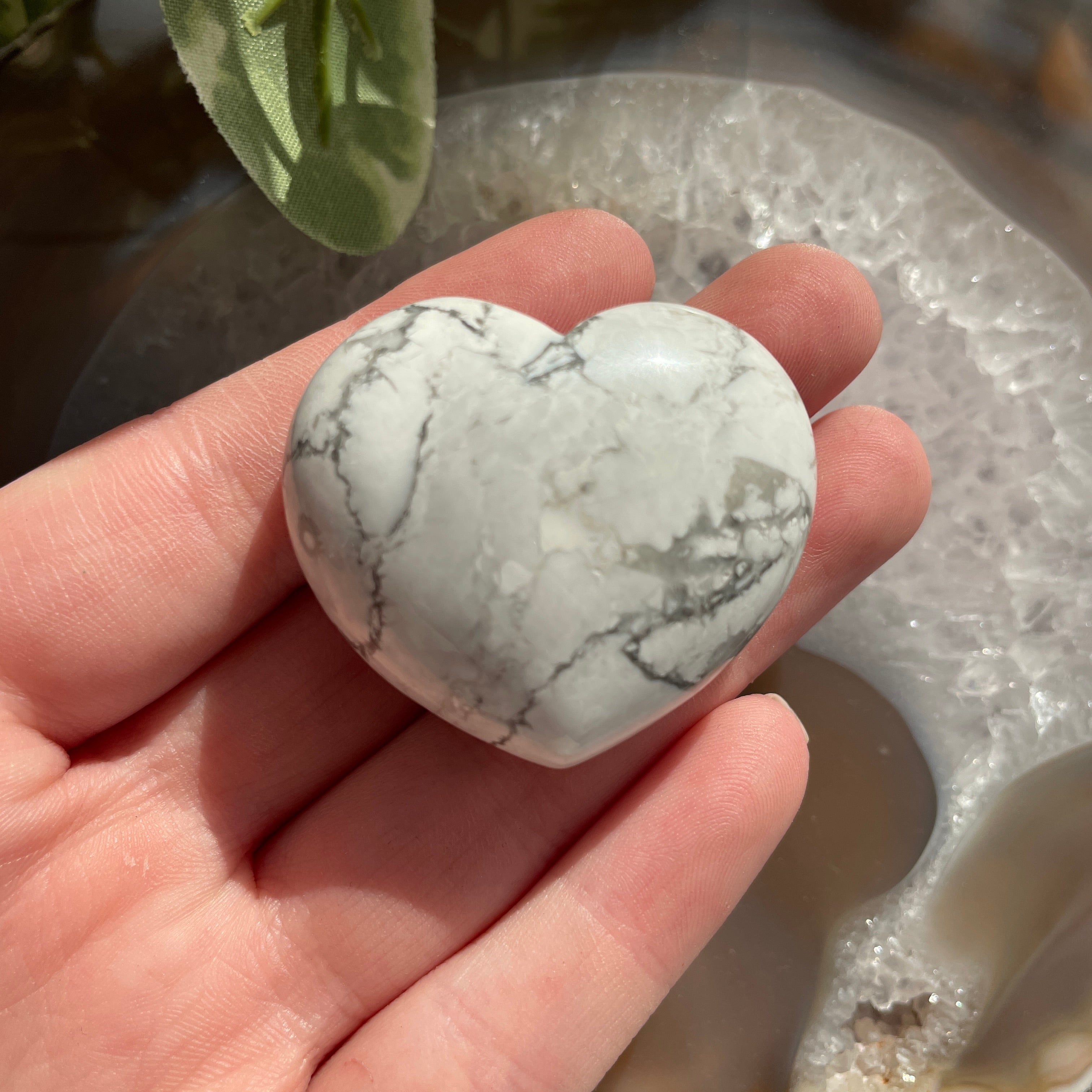 White Howlite Heart 4cm