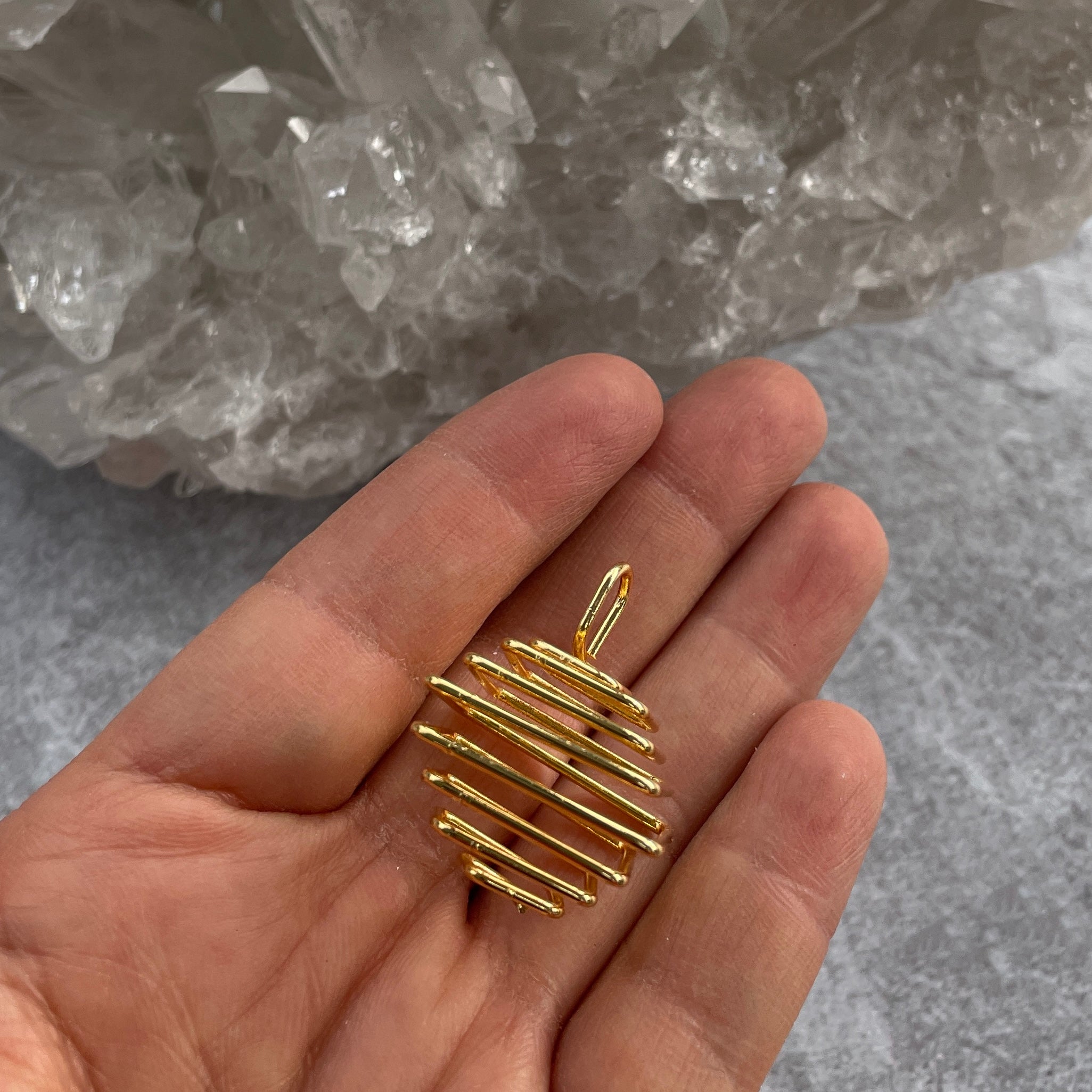 Cage Pendant Golden - Square - 10pc