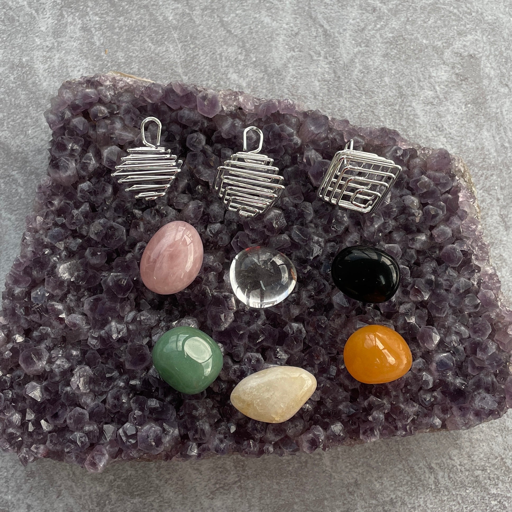 Cage Pendant Silver - Square - 10pc
