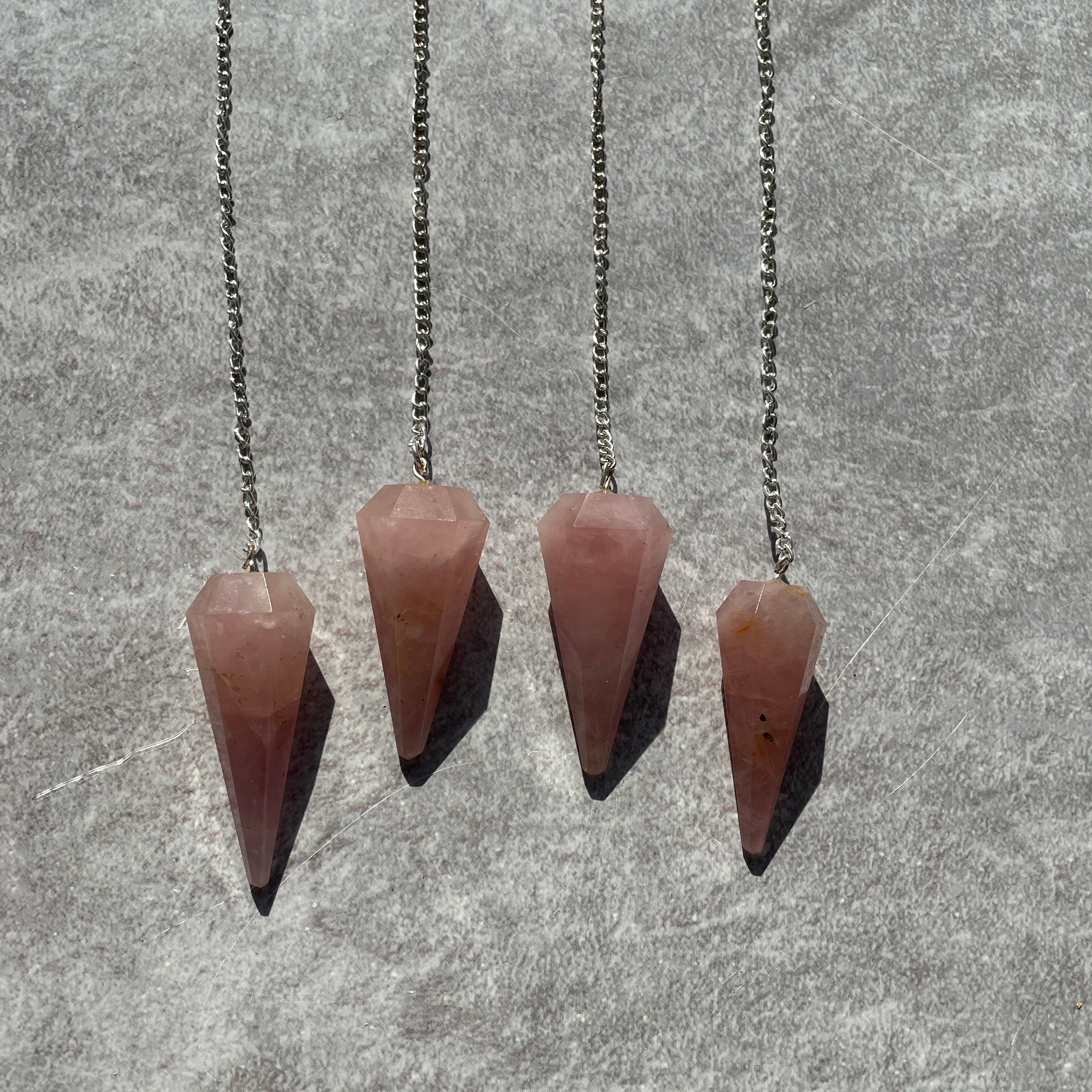 Rose Quartz - Faceted Pendulum