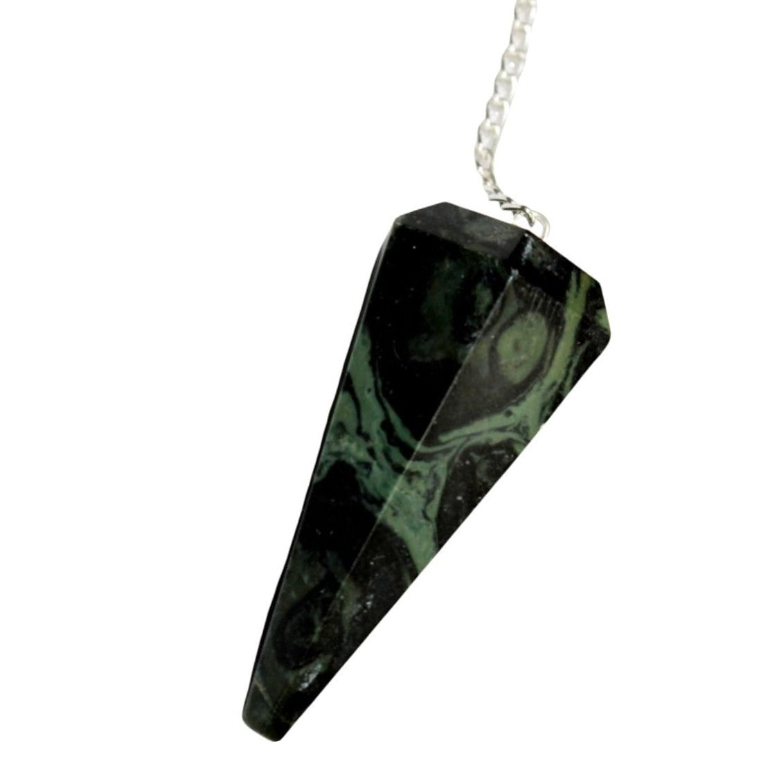 Kambaba Jasper Faceted Pendulum
