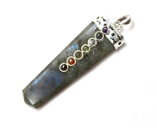 Flat Chakra Pendant - Labradorite