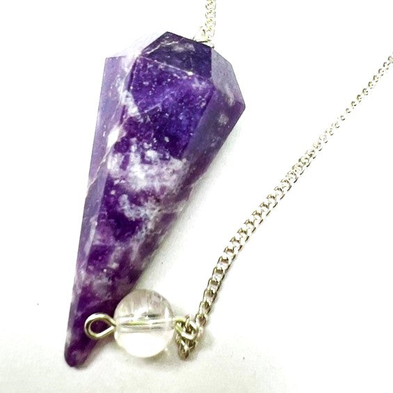 Lepidolite Faceted Pendulum 