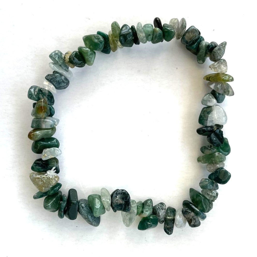 Moss Agate Chip Bracelet