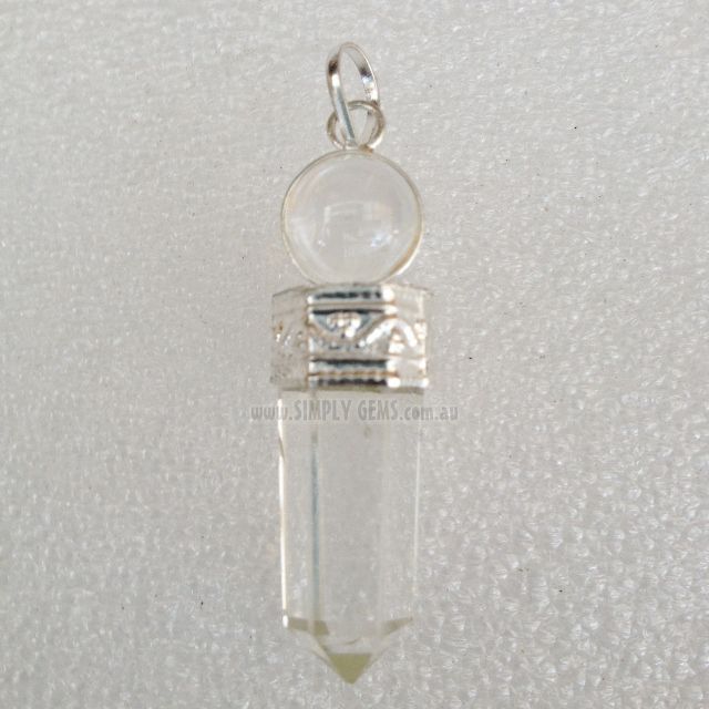 Clear QTZ - Ball Point Pendant