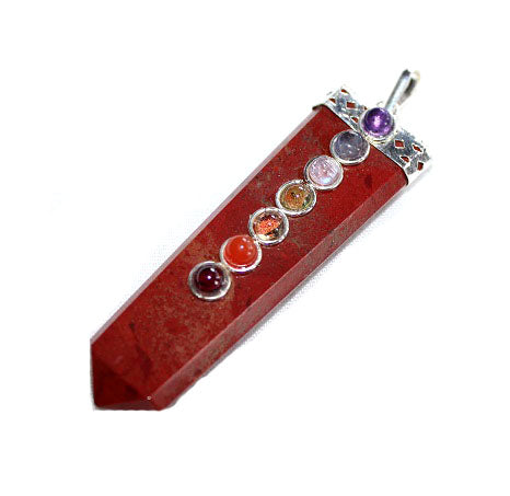 Flat Chakra Pendant - Red Jasper
