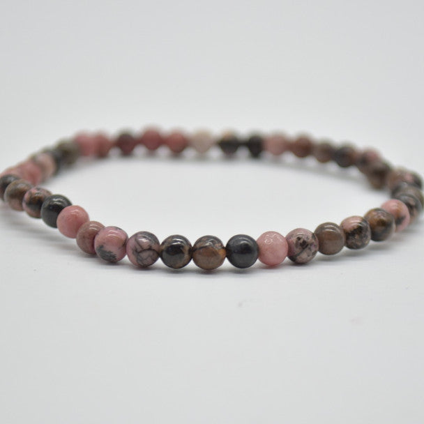 Rhodonite - Bead Bracelet - 4mm