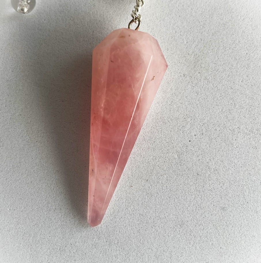 Rose Quartz - Faceted Pendulum