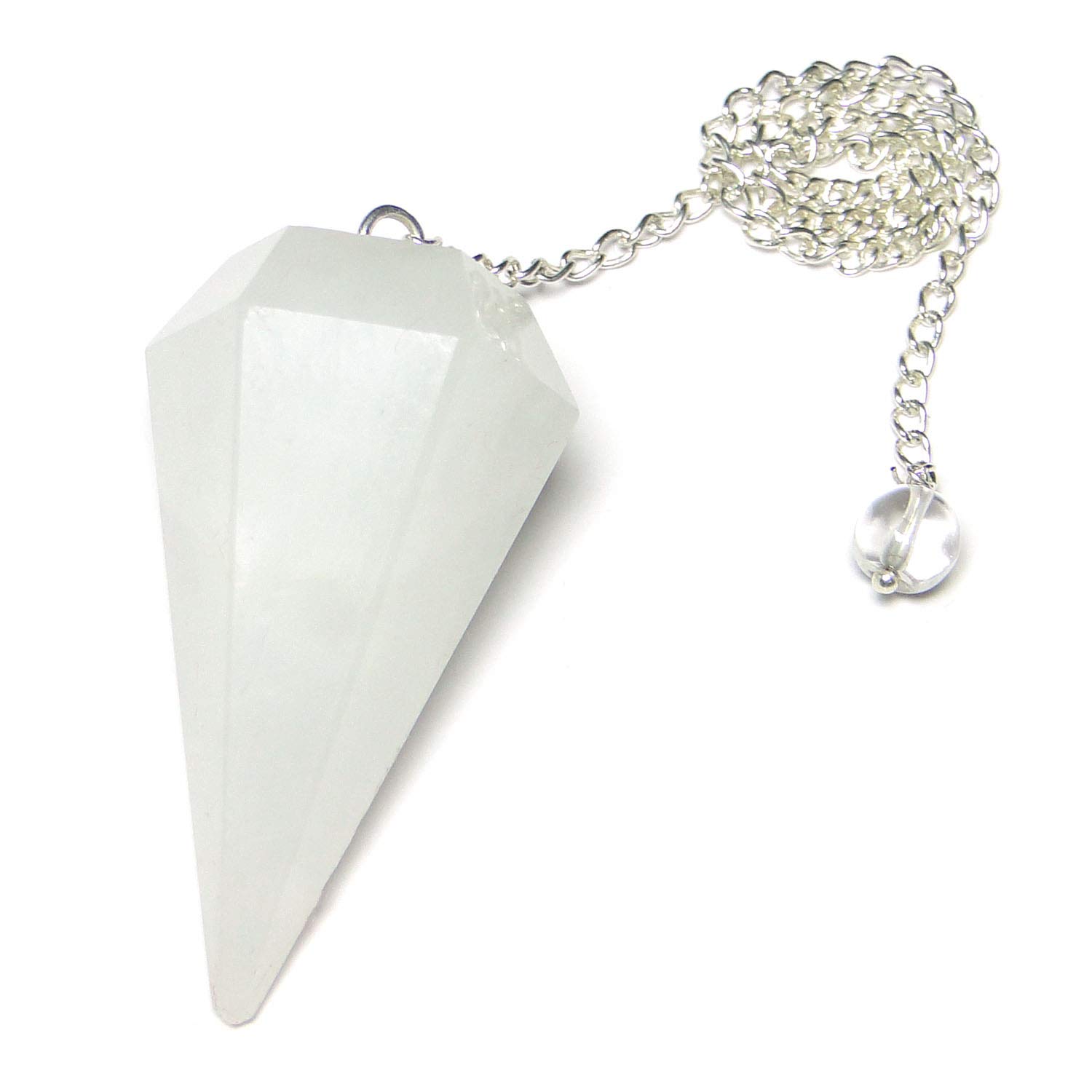 Selenite Faceted Pendulum