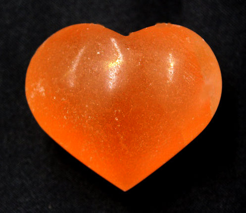Selenite Heart - 7cm Orange