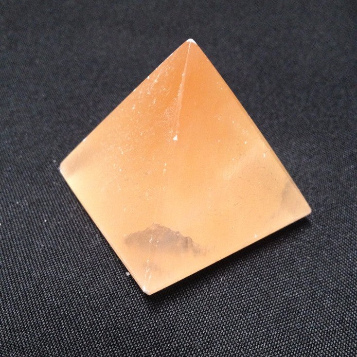 Selenite Pyramid 4cm - Orange