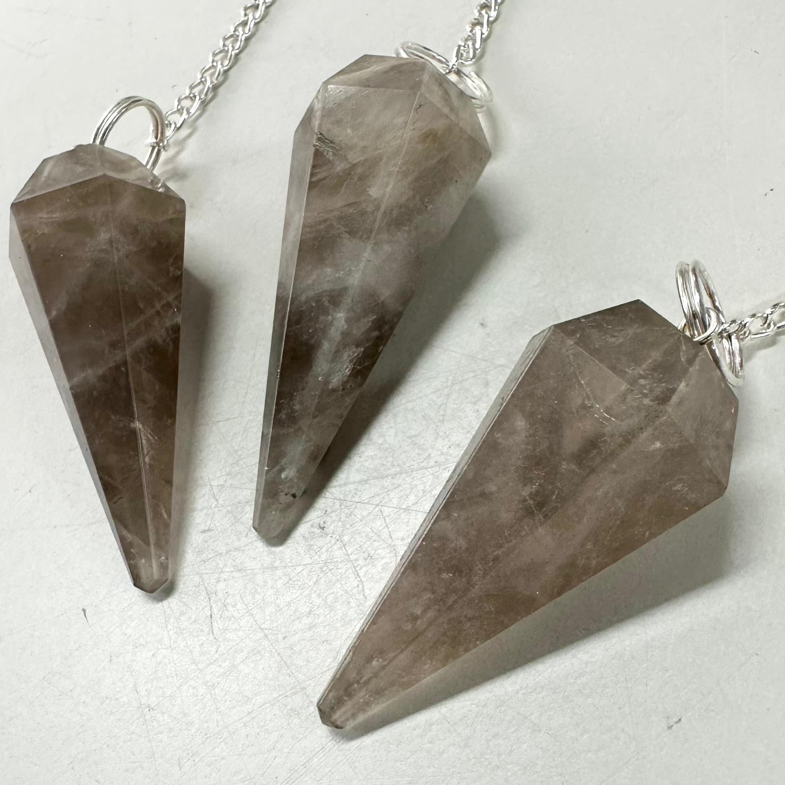 Smoky Qtz Faceted Pendulum - Light