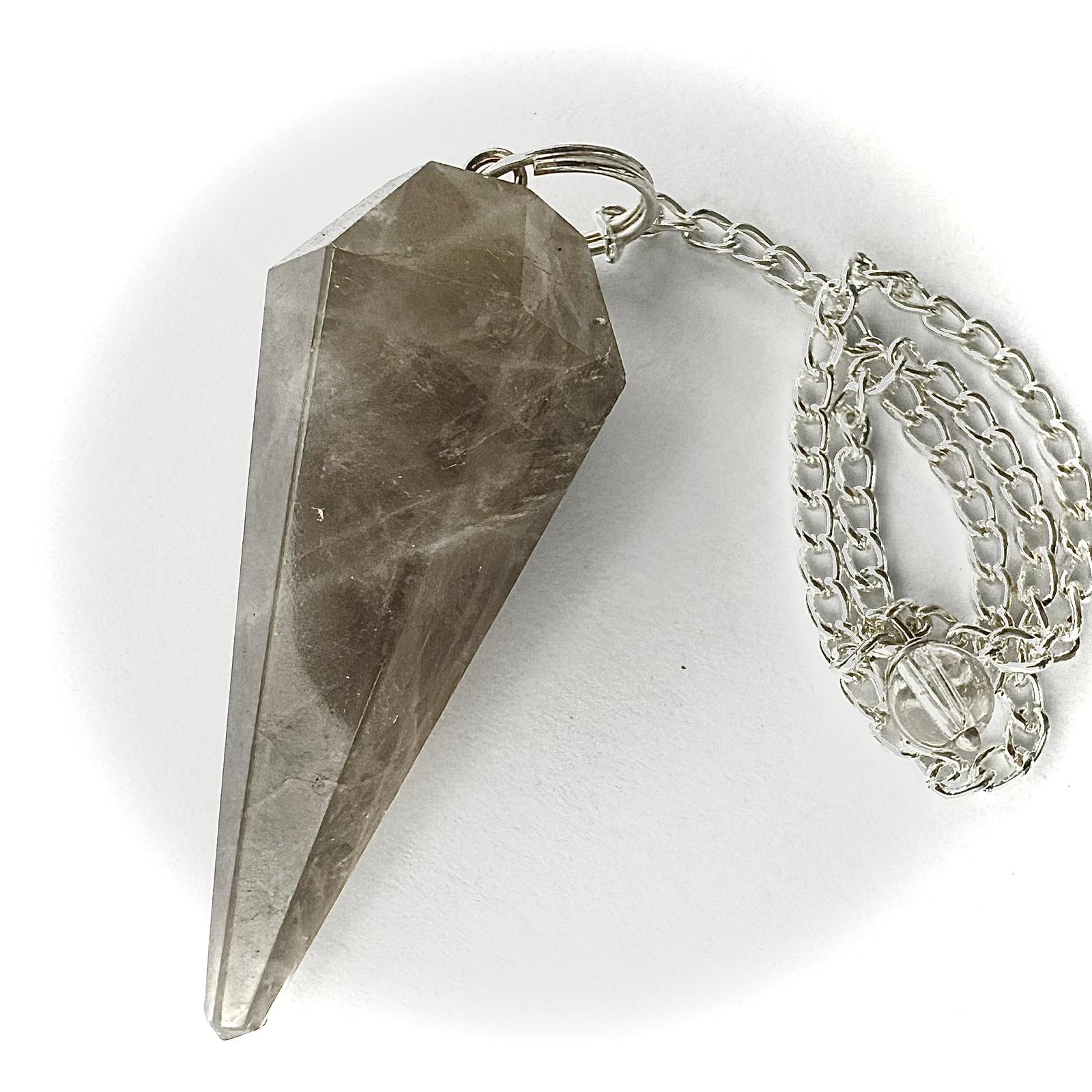 Smoky Qtz Faceted Pendulum - Light