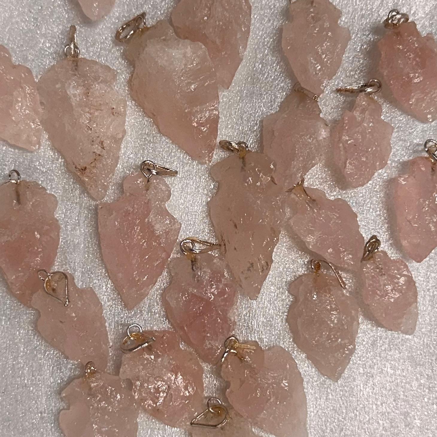 Arrowhead Pendant ~ Rose Qtz ~ 1pc