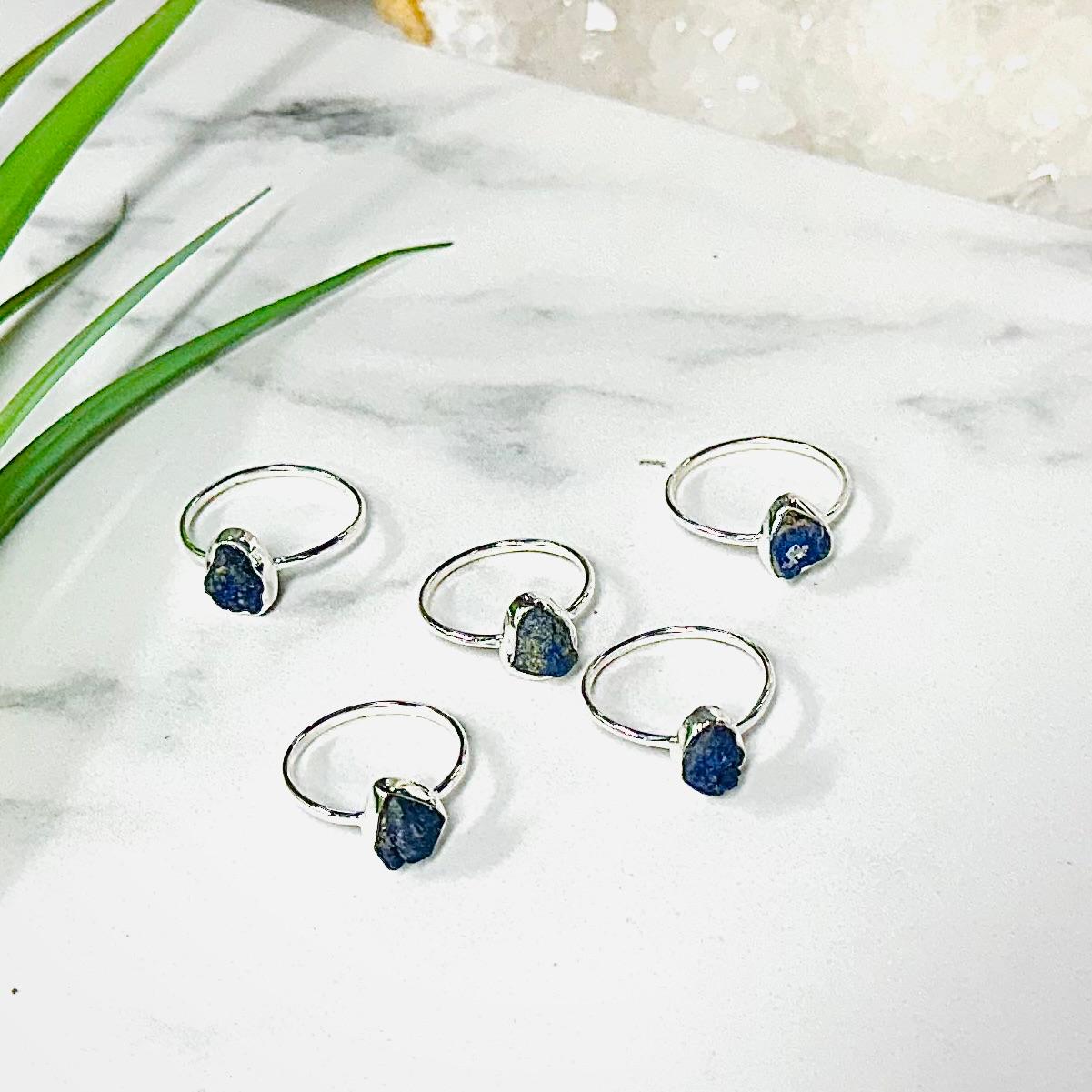 Azurite - Rough - St.Silver Ring