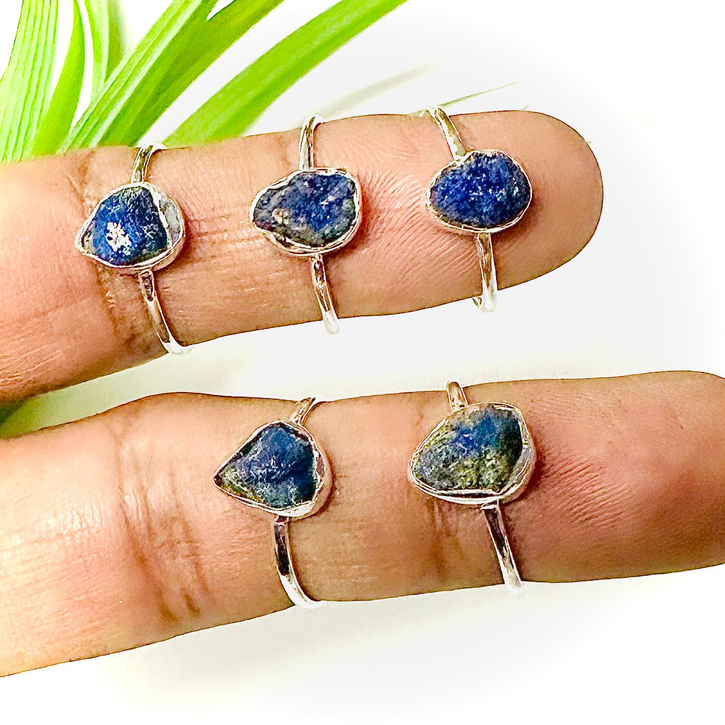 Azurite - Rough - St.Silver Ring